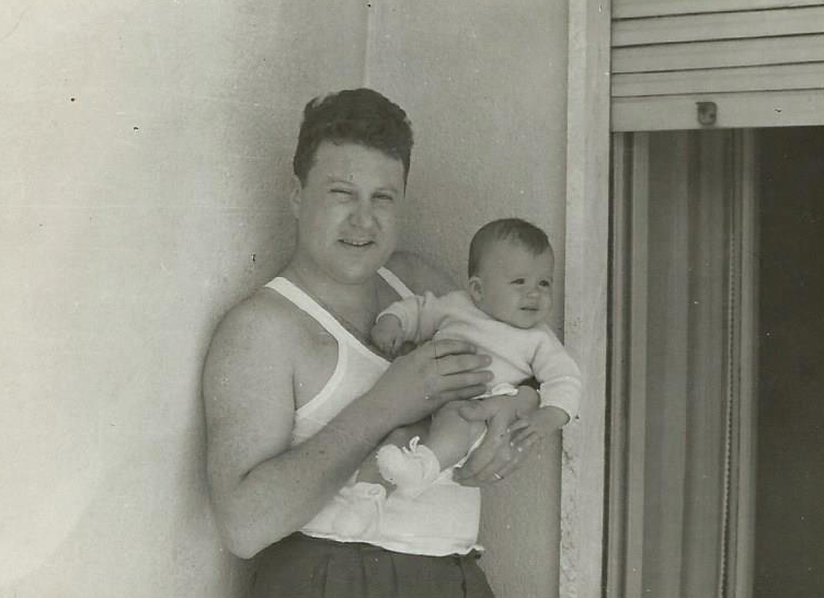 1957, Marcello con la figlia Alessandra